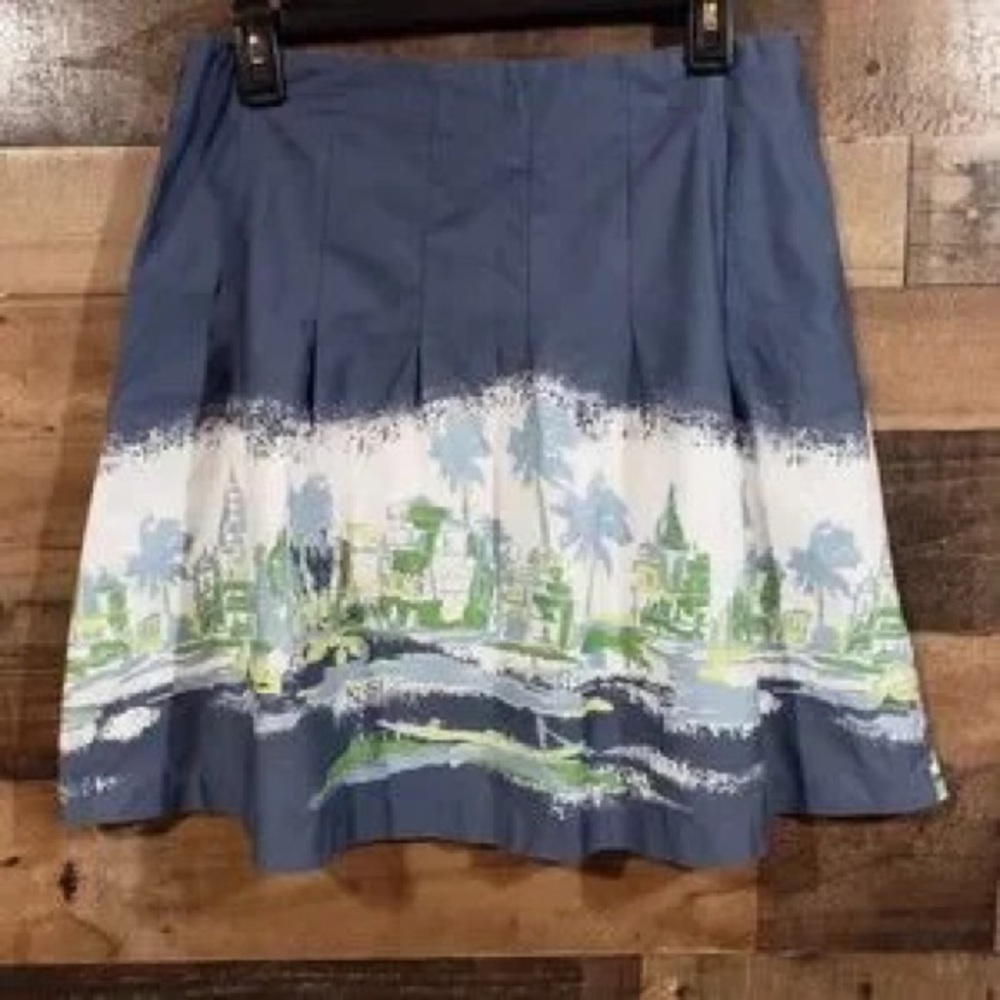 Vintage style city/palm tree skirt size 10.
